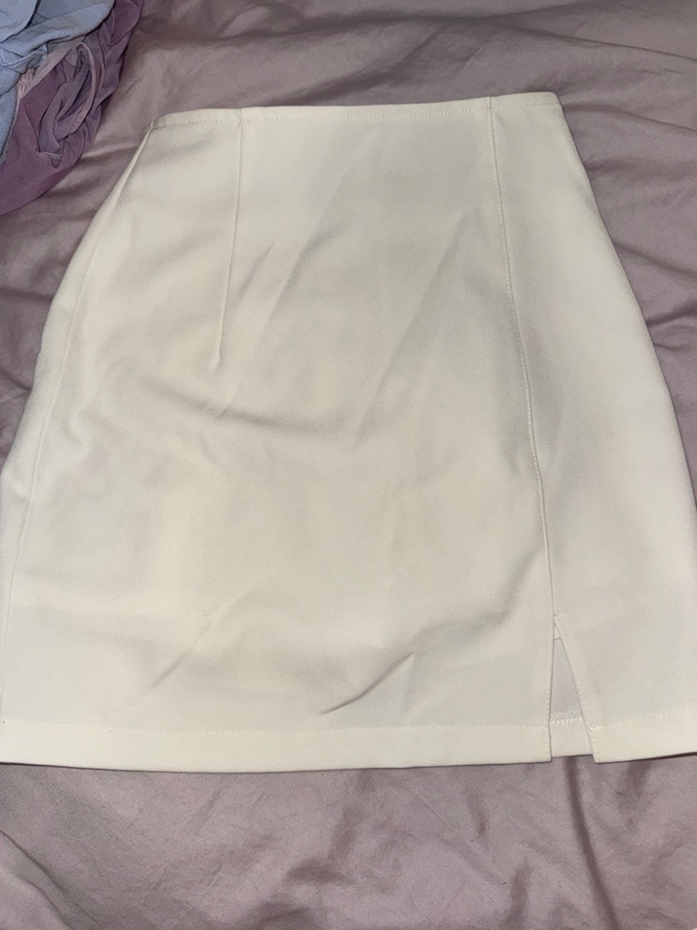 Classic Cream Mini Skirt with Shorts under